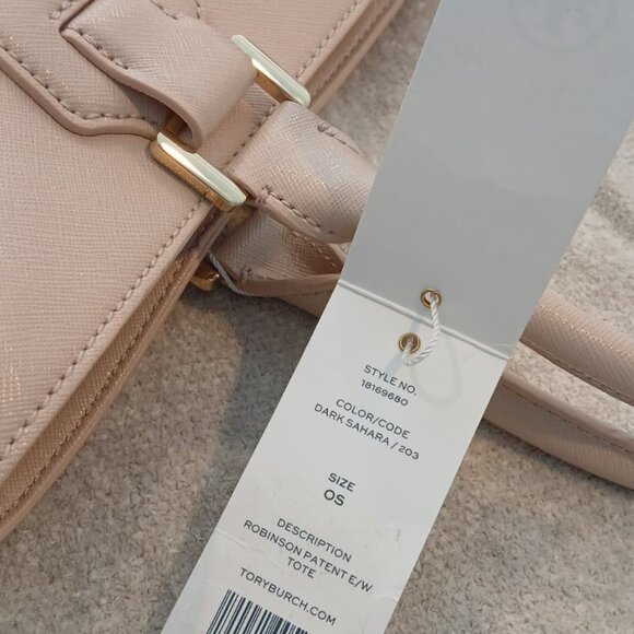 Tory Burch Robinson Large Dark Sahara Tote NWT - Picture 7 of 10